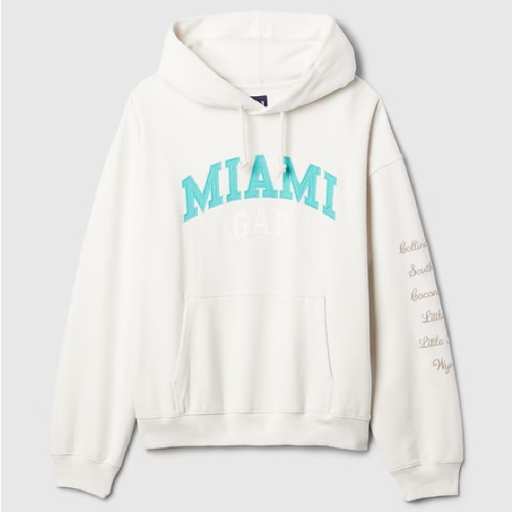 GAP White Hoodie with Blue Miami City Logo